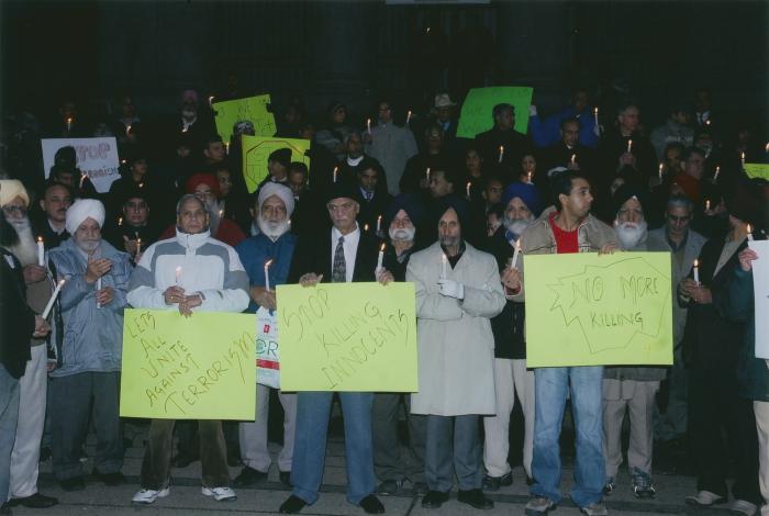 [Candle vigil at the Vancouver Art Gallery]