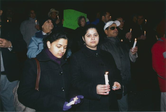 [Candle vigil at the Vancouver Art Gallery]