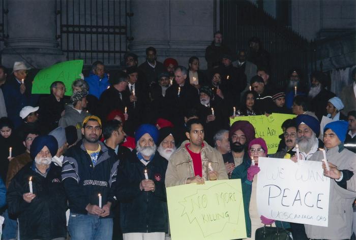 [Candle vigil at the Vancouver Art Gallery]