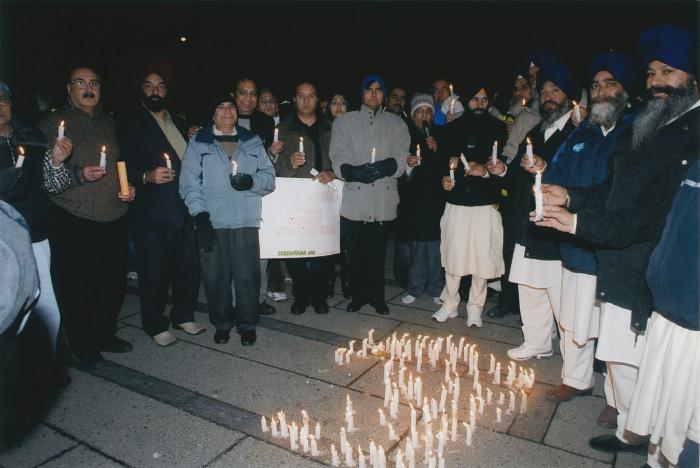 [Candle vigil at the Vancouver Art Gallery]