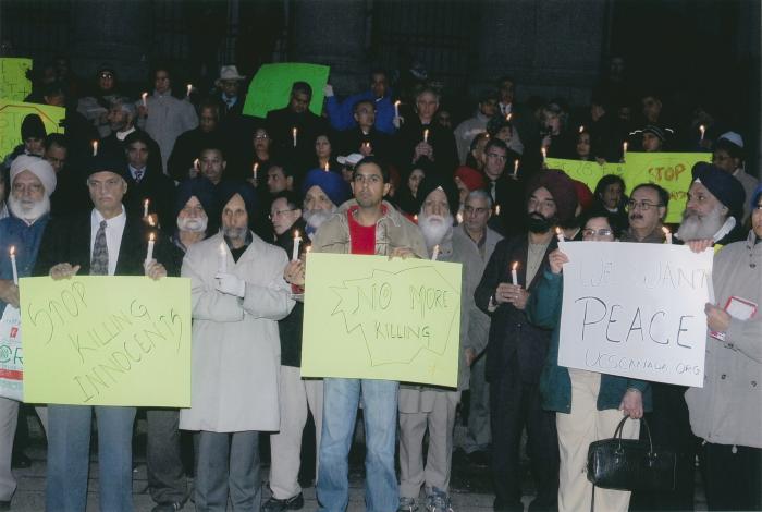 [Candle vigil at the Vancouver Art Gallery]