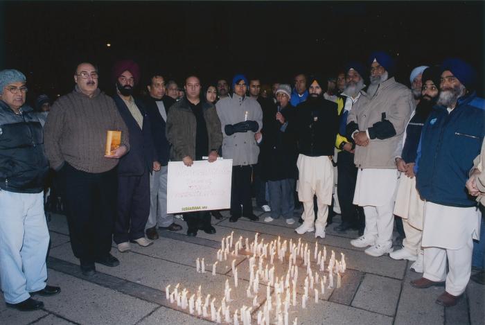 [Candle vigil at the Vancouver Art Gallery]