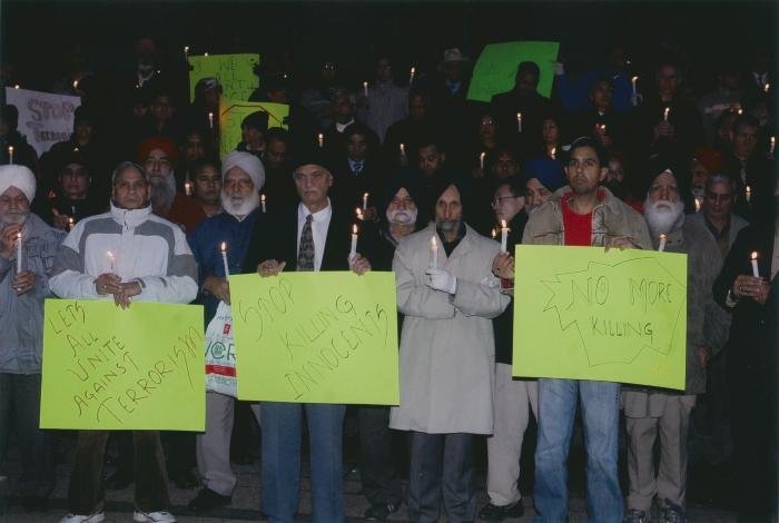 [Candle vigil at the Vancouver Art Gallery]