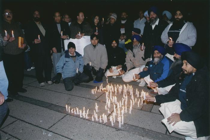 [Candle vigil at the Vancouver Art Gallery]