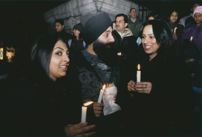[Candle vigil at the Vancouver Art Gallery]