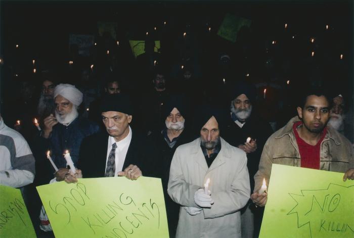 [Candle vigil at the Vancouver Art Gallery]