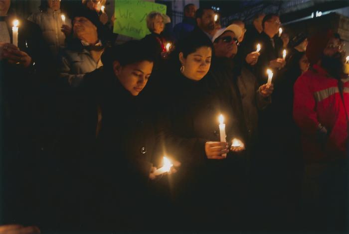 [Candle vigil at the Vancouver Art Gallery]