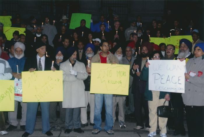 [Candle vigil at the Vancouver Art Gallery]