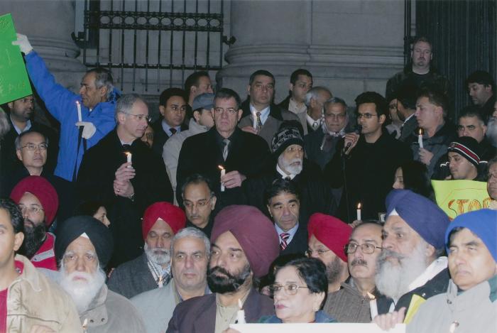 [Candle vigil at the Vancouver Art Gallery]