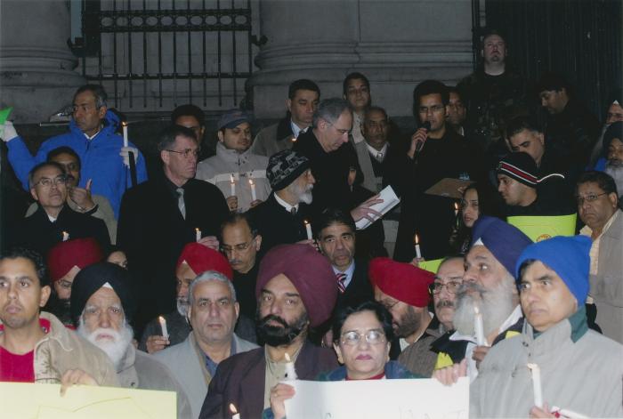 [Candle vigil at the Vancouver Art Gallery]