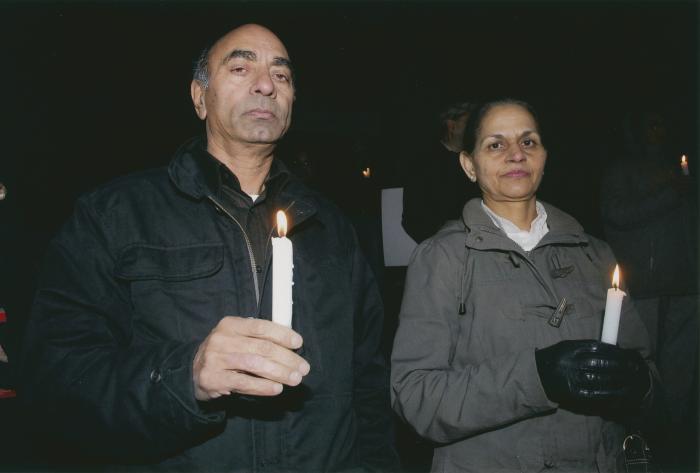 [Candle vigil at the Vancouver Art Gallery]