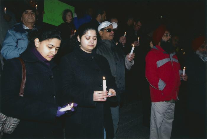 [Candle vigil at the Vancouver Art Gallery]