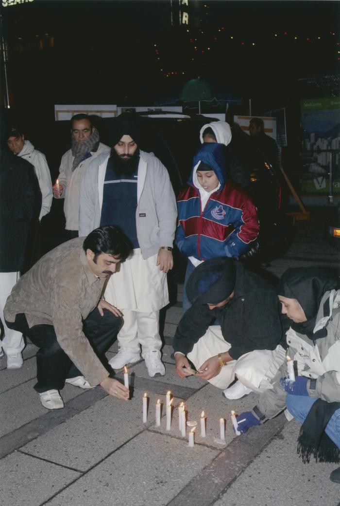 [Candle vigil at the Vancouver Art Gallery]