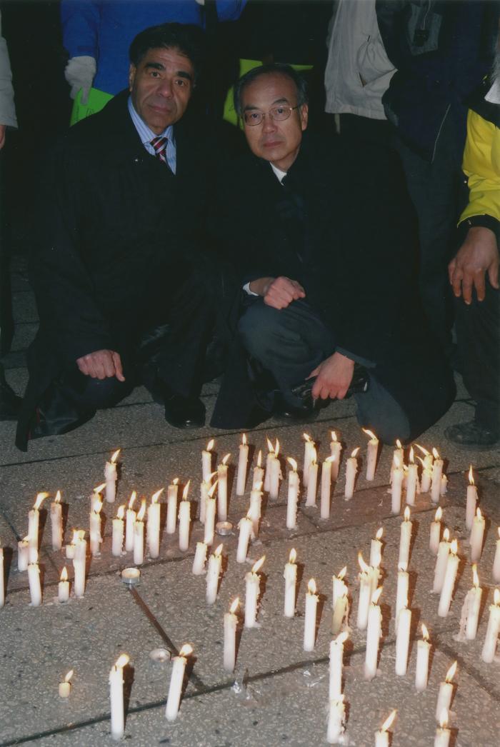 [Candle vigil at the Vancouver Art Gallery]