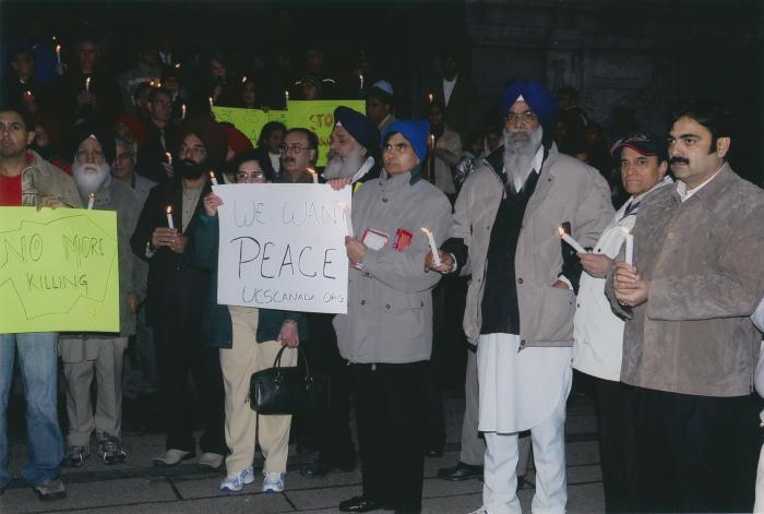 [Candle vigil at the Vancouver Art Gallery]