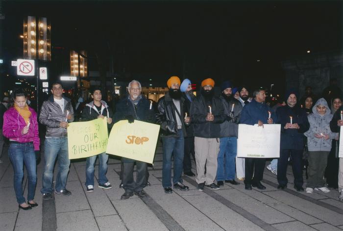 [Candle vigil at the Vancouver Art Gallery]