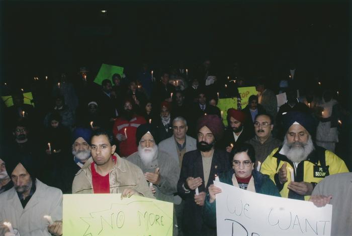 [Candle vigil at the Vancouver Art Gallery]