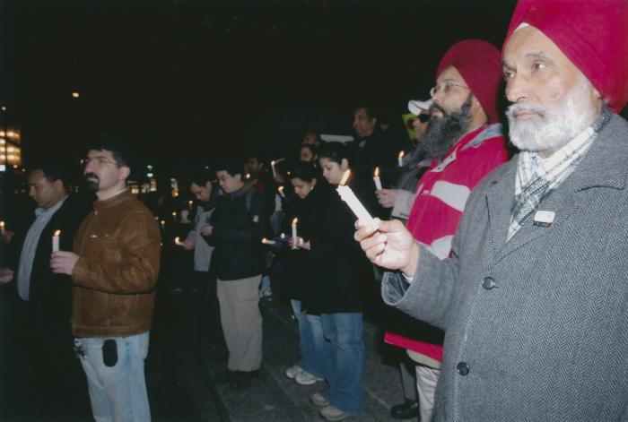 [Candle vigil at the Vancouver Art Gallery]