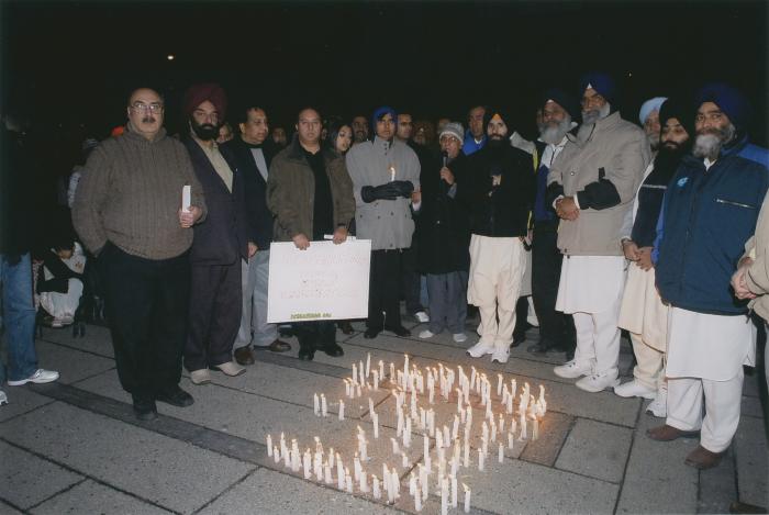 [Candle vigil at the Vancouver Art Gallery]