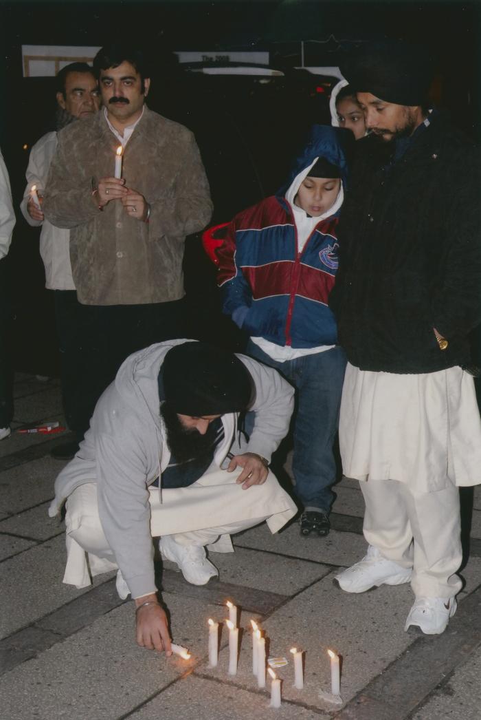 [Candle vigil at the Vancouver Art Gallery]