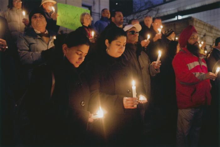 [Candle vigil at the Vancouver Art Gallery]