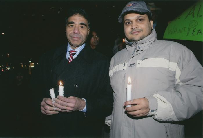 [Candle vigil at the Vancouver Art Gallery]