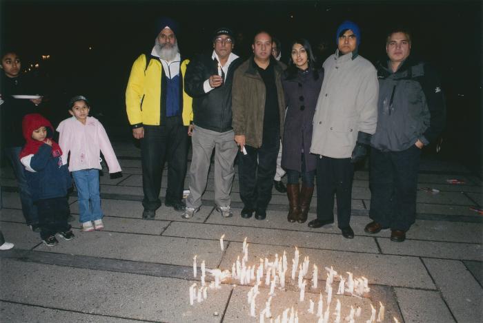 [Candle vigil at the Vancouver Art Gallery]