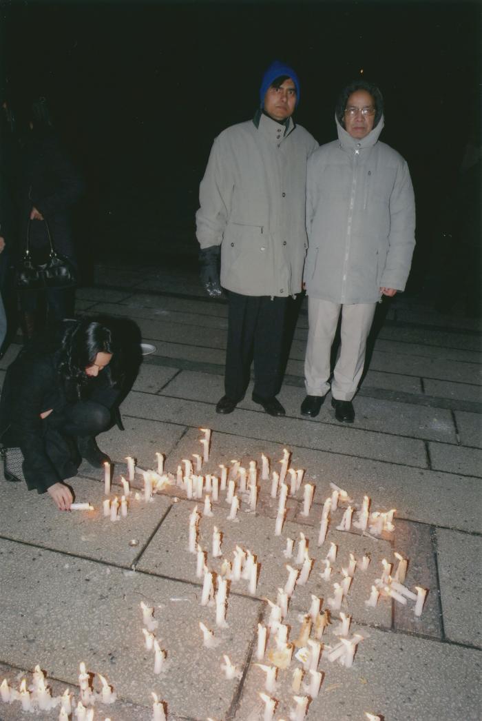 [Candle vigil at the Vancouver Art Gallery]