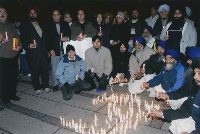 [Candle vigil at the Vancouver Art Gallery]