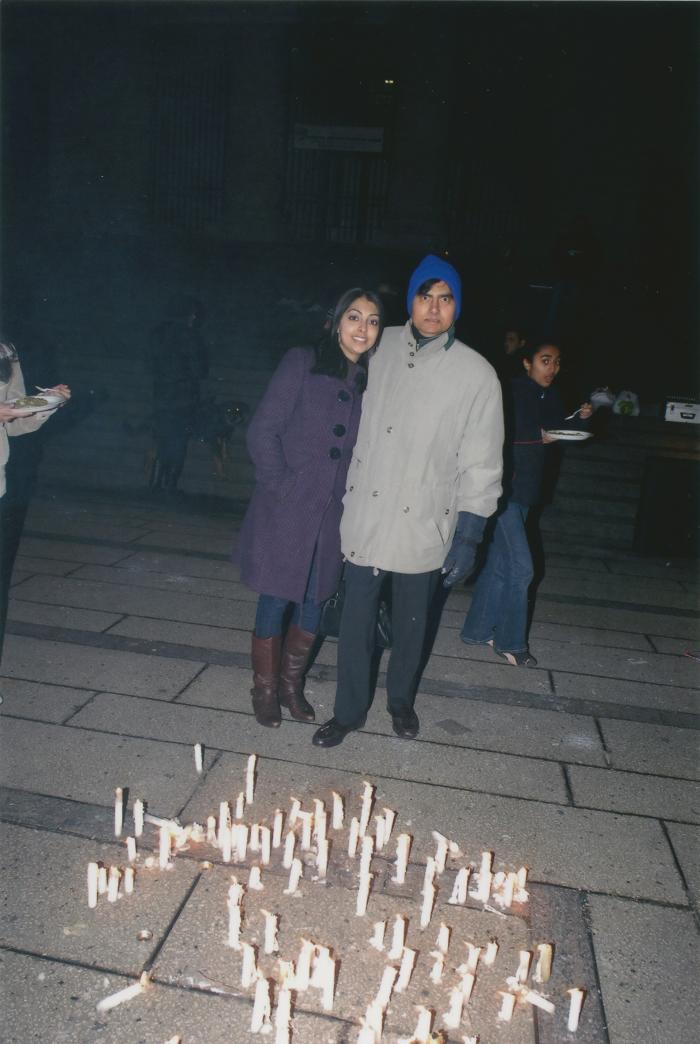 [Candle vigil at the Vancouver Art Gallery]