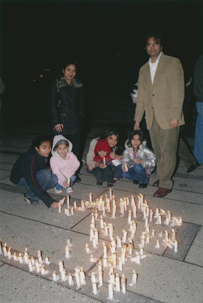 [Candle vigil at the Vancouver Art Gallery]