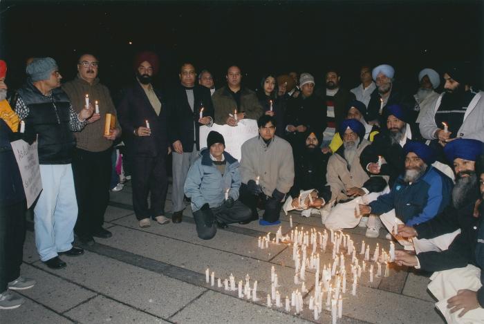 [Candle vigil at the Vancouver Art Gallery]