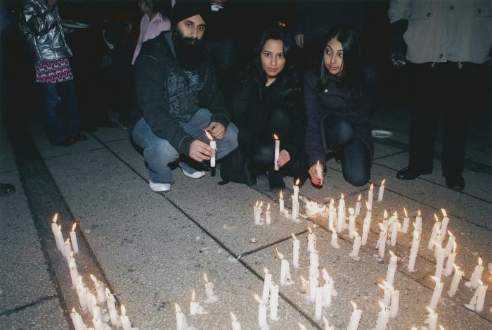 [Candle vigil at the Vancouver Art Gallery]