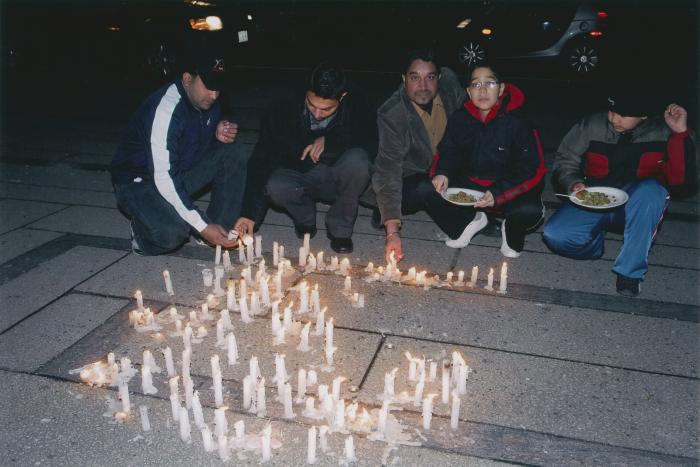 [Candle vigil at the Vancouver Art Gallery]