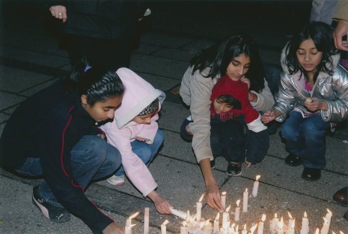 [Candle vigil at the Vancouver Art Gallery]