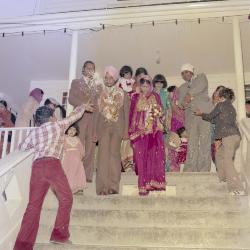 [Photo of Surinder Gill, G.K., Sidhu and the wedding guests]