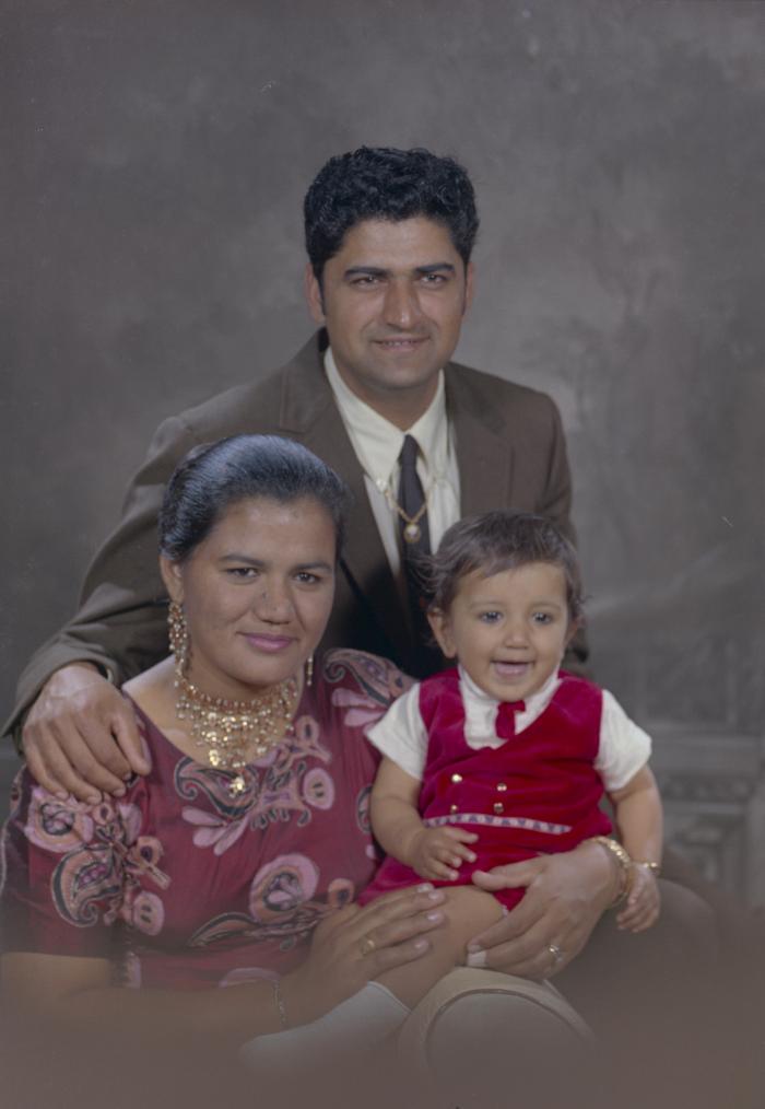 [Group portrait of Nahar Sidhu, an unidentified woman and an unidentified child.