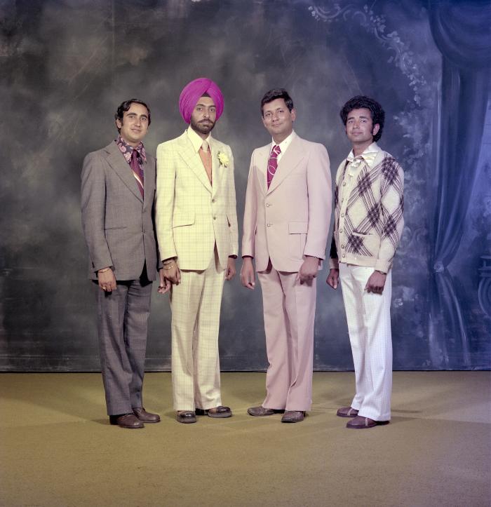 [Portrait of Shinder Sandhu and three unidentified men]