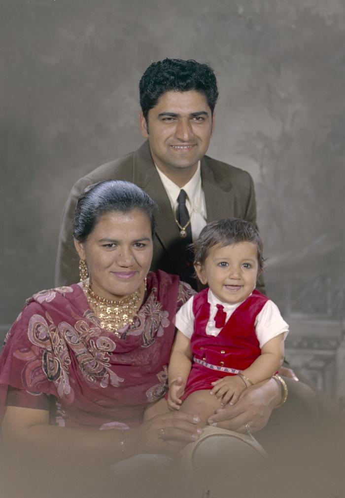 [Group portrait of Nahar Sidhu, an unidentified woman and an unidentified child.