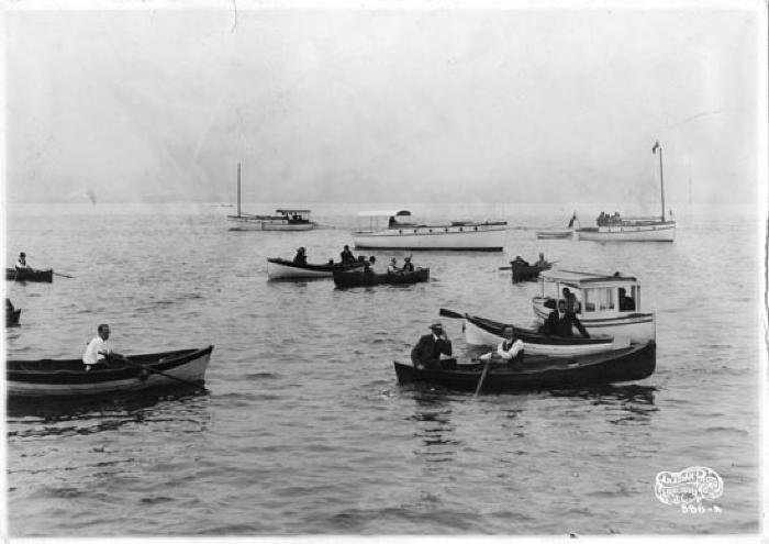 Spectators in small boats in the Vancouver harbour during the Komagata Maru incident