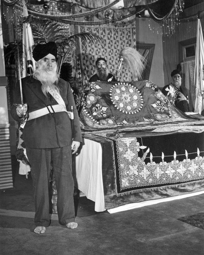 [The shrine in the Sikh Temple at 1866 West 2nd Avenue]