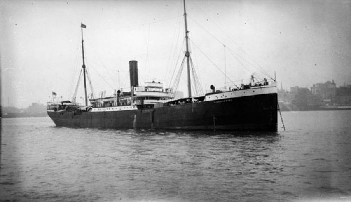 Komagata Maru moored in unknown harbour