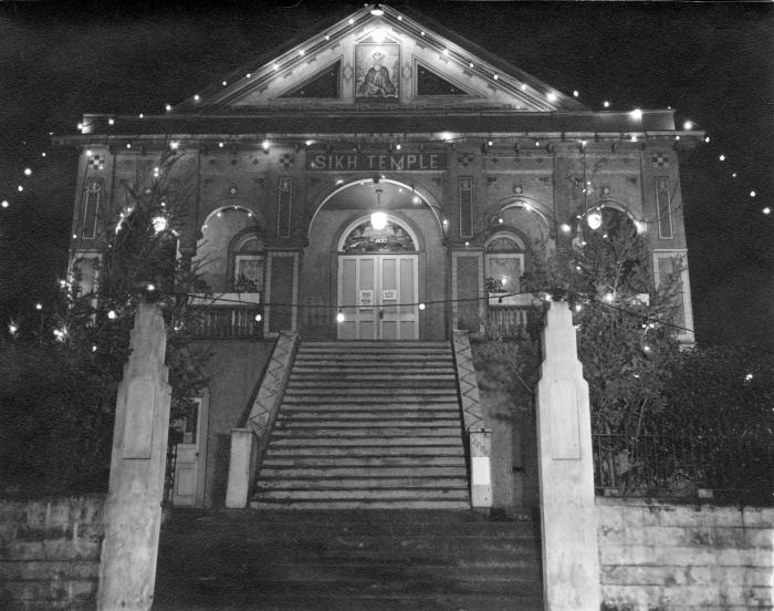 [Exterior of Sikh Temple at night - 1866 West 2nd Avenue]