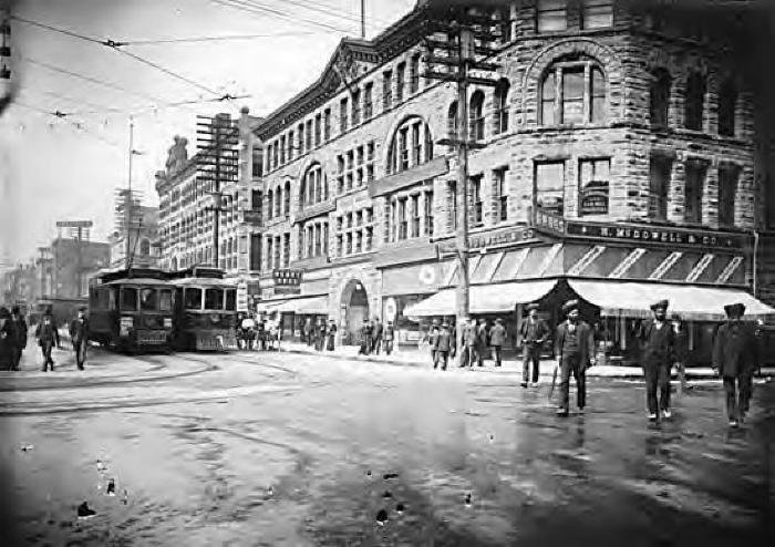 [View of the 400 block Granville Street from West Hastings Street]
