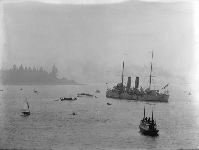 [H.M.S. 'Rainbow' in Vancouver harbour to watch over the 'Komagata Maru']