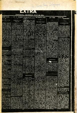 Newsclipping - The Hong Kong Telegraph: The Komagata Maru