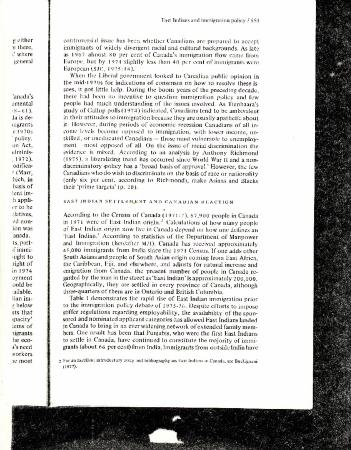 [Excerpt from John R. Wood, "East Indians and Canada's New Immigration Policy." Canadian Public Policy 4, no. 4 (Autumn, 1978): 547-567]