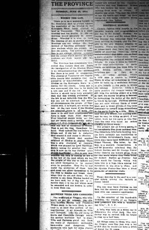 Newsclipping - Vancouver Daily Province: Within the law. Page 6