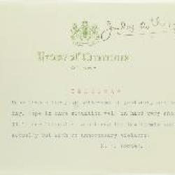 Copy of telegram from R. L. Borden, acknowledging receipt of telegrams from Stevens