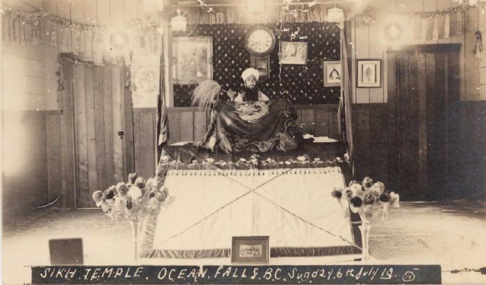 Sikh Temple, Ocean Falls B.C. Sunday 6th July [photo postcard]